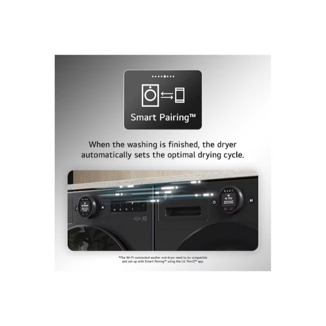 LG 9kg DUAL Inverter Heat Pump™ Tumble Dryer Series 7 - Black | RHX7009TBB - Image 13