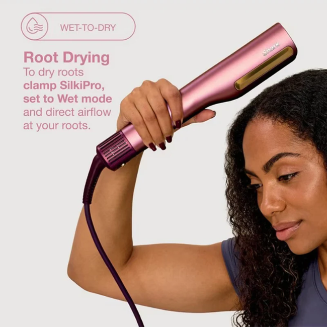 Shark SilkiPro Straight Hair Straightener + Dryer in One Tool - Rose Petal | HT401UKPK - Image 9