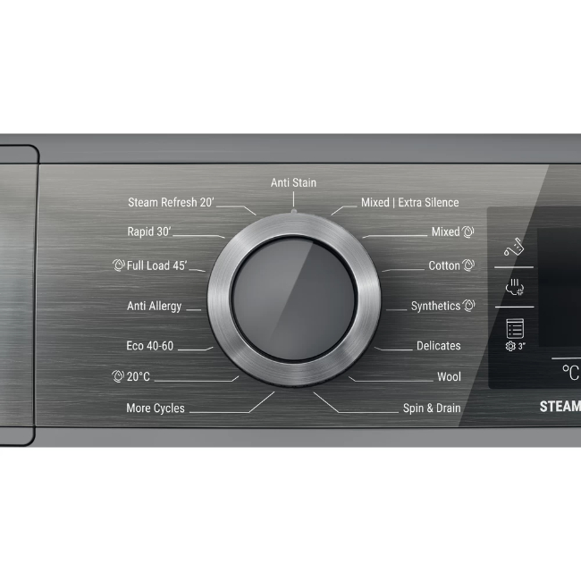 Hotpoint 10KG 1350 Spin Washing Machine - Silver | H8W046SBUK - Image 4 Hotpoint 10KG 1350 Spin Washing Machine - Silver | H8W046SBUK - Image 4