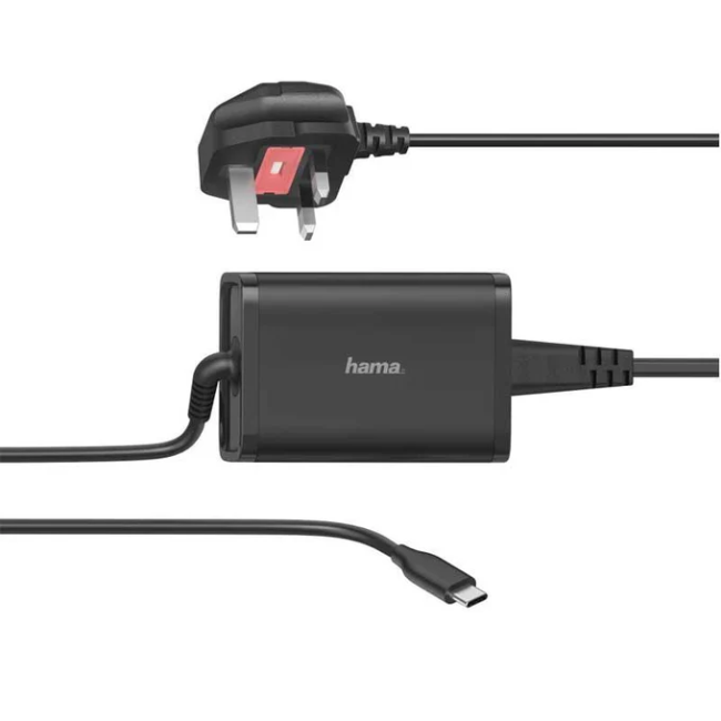 Hama Universal 65W USB-C Laptop Charger - Black | 441928 Hama Universal 65W USB-C Laptop Charger - Black | 441928