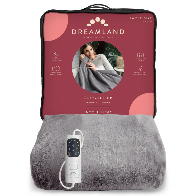 Dreamland Luxury Snuggle Up Heated Throw | Grey | 16707 Dreamland Luxury Snuggle Up Heated Throw | Grey | 16707
