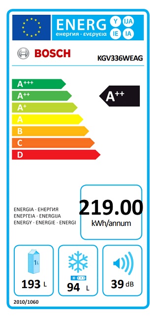 Bosch Serie | 4 Free-Standing Fridge Freezer KGV336WEAG - Image 2 Bosch Serie | 4 Free-Standing Fridge Freezer KGV336WEAG - Image 2