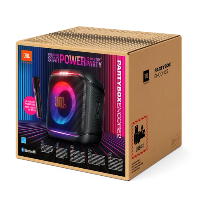 JBL PartyBox Encore 2 Portable Party Speaker With Mic And Auracast - Black | PBENCORE2UK - Image 9