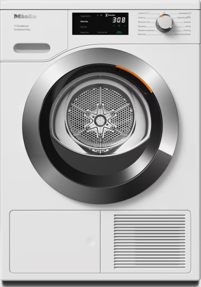 Miele 9kg EcoSpeed Heat Pump Tumble Dryer - White | TEH785WP Miele 9kg EcoSpeed Heat Pump Tumble Dryer - White | TEH785WP