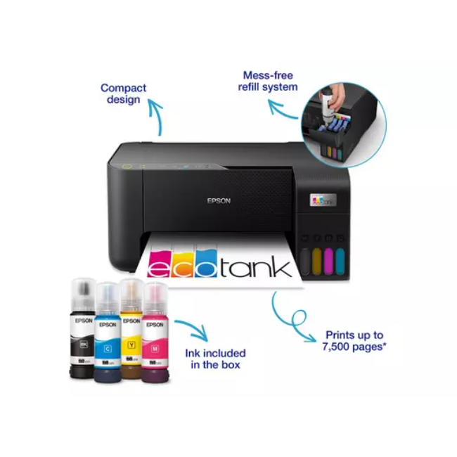 Epson Ecotank Printer A4 - Black | ET-2860 - Image 2