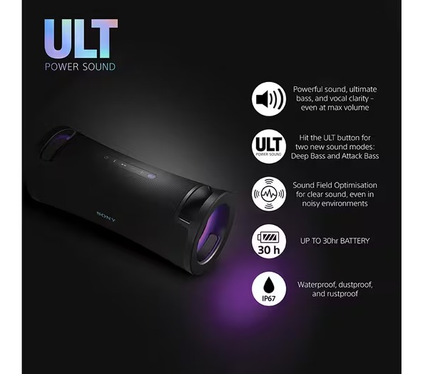 Sony Wireless Bluetooth Portable Speaker | ULT Field 7 - Black | SRSULT70B.EU8 - Image 3