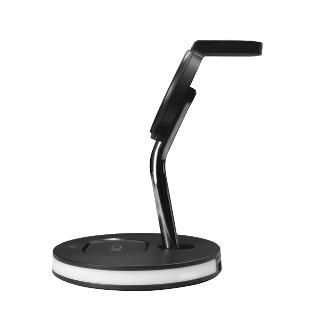 Deltaco 3-in-1 Wireless Charger - Black | QI1041 - Image 2