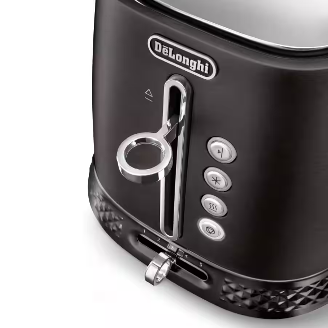 DeLonghi Diadema 2 Slice Toaster | Long Slots | Onyx Black | CTV3003.BK - Image 4