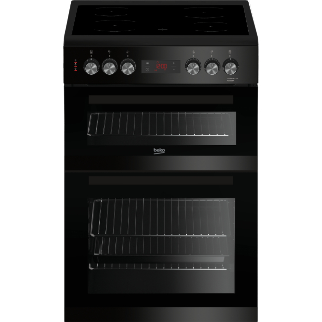 Beko 60cm Double Oven Electric Cooker | Black | KDC653K Beko 60cm Double Oven Electric Cooker | Black | KDC653K