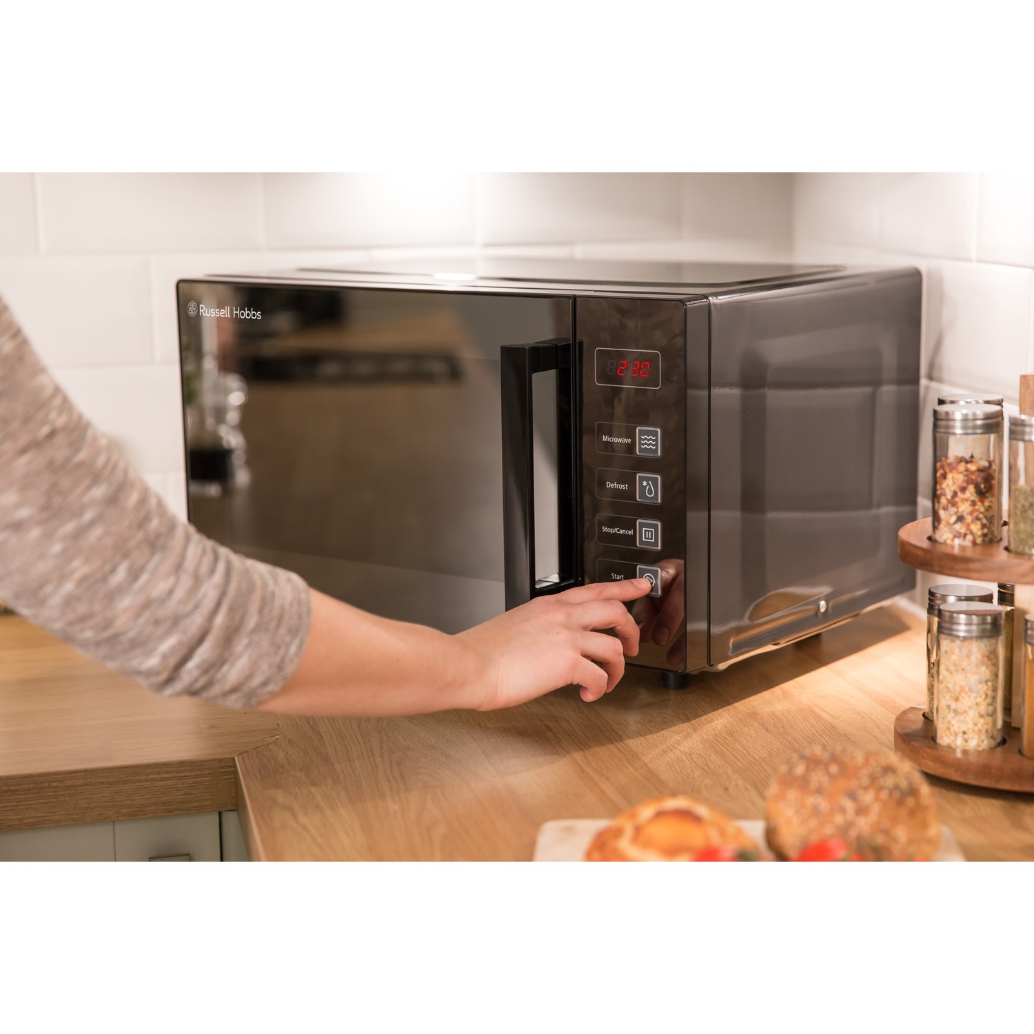 Russell Hobbs Microwave Flatbed 23L - Black | RHEM2301BLK - Image 5