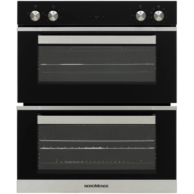 Nordmende Built Under Double Oven - Black and Steel | DOUC425IX