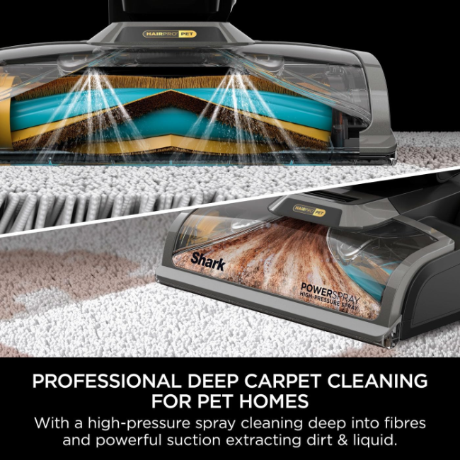 Shark CarpetXpert HairPro Pet Deep Carpet Cleaner - Black/ Grey | EX300UK - Image 4