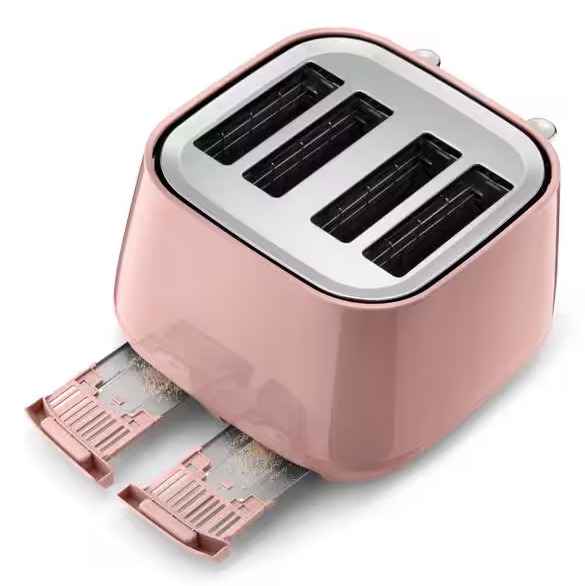 Delonghi Eclettica 4 Slice Toaster - Pink | CTY4003.PK - Image 2
