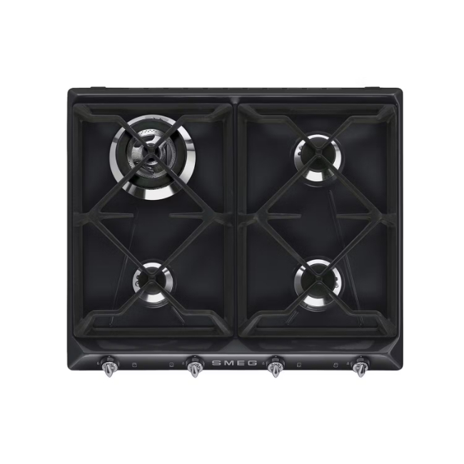 Smeg Victoria 60cm 4 Burner Gas Hob - Black | SR964NGH Smeg Victoria 60cm 4 Burner Gas Hob - Black | SR964NGH