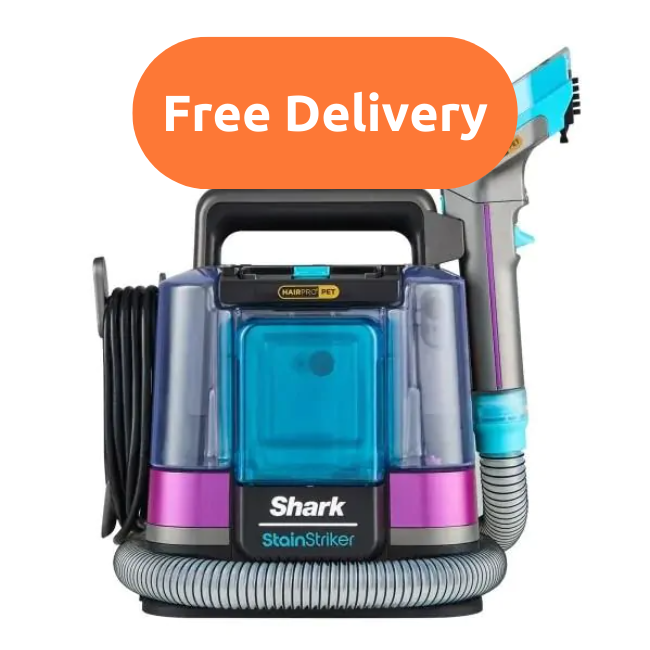 Shark StainStriker HairPro Pet Stain & Spot Cleaner - Dark Silver & Force Fuscia | PX250UKT - Image 1 Shark StainStriker HairPro Pet Stain & Spot Cleaner - Dark Silver & Force Fuscia | PX250UKT - Image 1