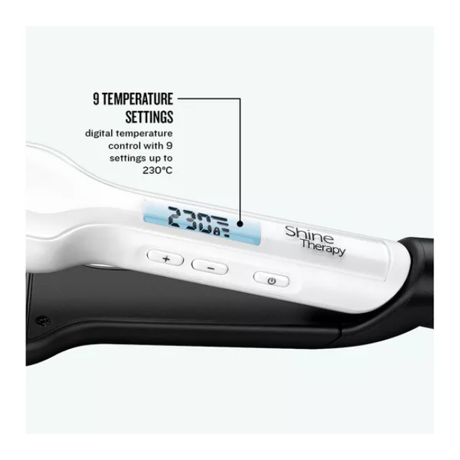 Remington Shine Therapy Wide Plate Straightener | White | S8550 - Image 4