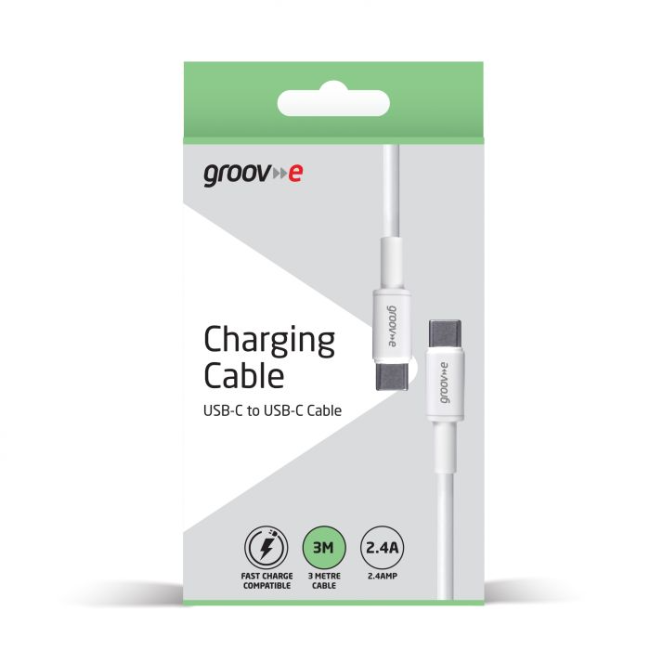 Groove USB-C To USB-C Charging Cable | White | GVMA025WE - Image 2