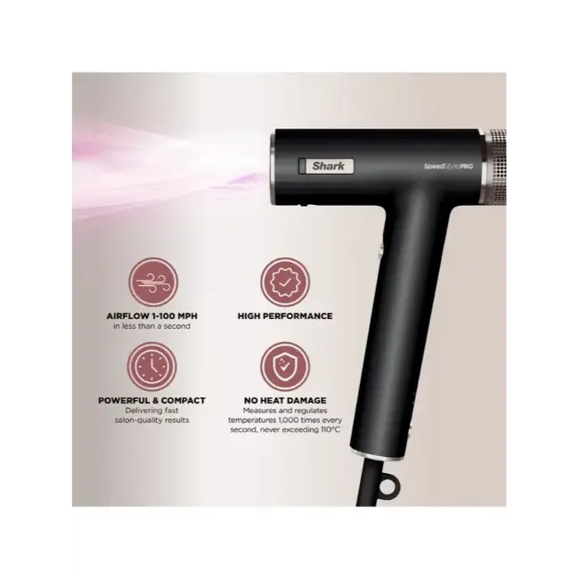 Shark SpeedStyle Pro 5-in-1 High-Velocity Hair Dryer | Black | HD752UK - Image 3