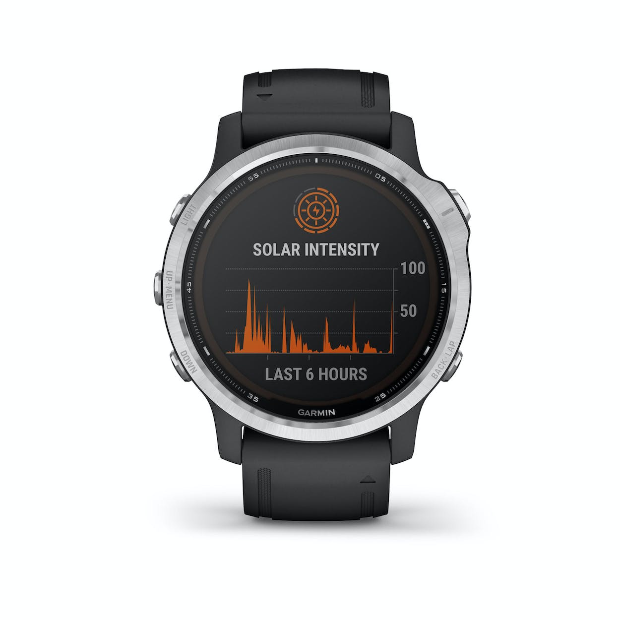 Garmin Fenix 6S Solar Smartwatch - Silver with Black Band | 010-02409-00 - Image 5