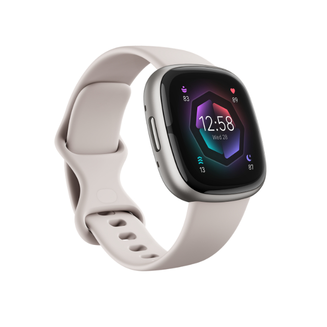 Fitbit Sense 2 Health & Fitness Smartwatch - Lunar White / Platinum Aluminum | FB521SRWT Fitbit Sense 2 Health & Fitness Smartwatch - Lunar White / Platinum Aluminum | FB521SRWT