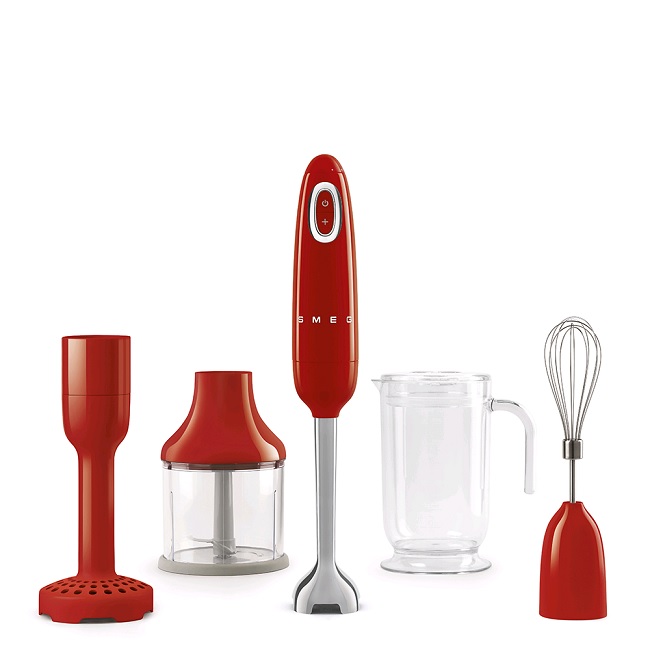Smeg 50's Retro Style Red Hand Blender with Accessories, HBF02RDUK Smeg 50's Retro Style Red Hand Blender with Accessories, HBF02RDUK