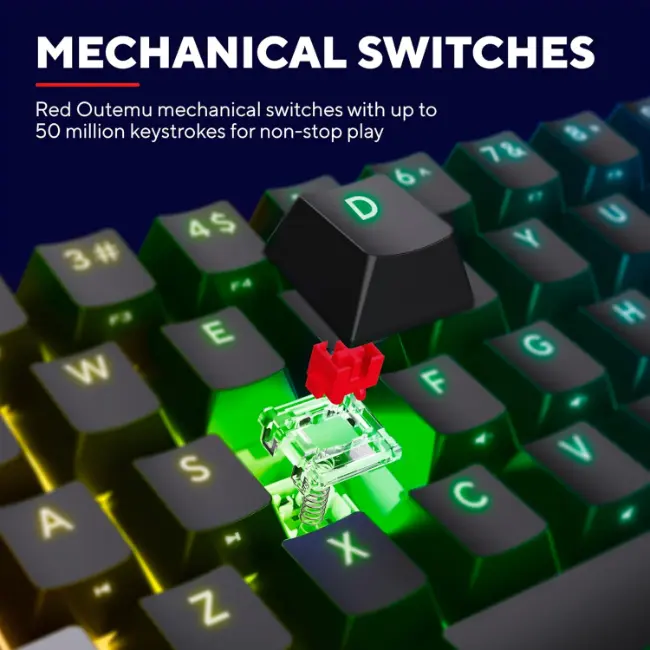 Trust GXT 867 Mini Gaming Keyboard | RGB Illumination | T24886 - Image 6