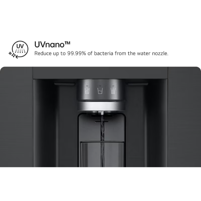LG 628L Side-By-Side Fridge Freezer with Water & Ice Dispenser - Matte Black | GSLE81EPBD - Image 8