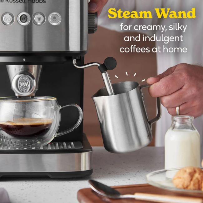 Russell Hobbs Everyday Espresso Machine | Black & Silver | 28700 - Image 3