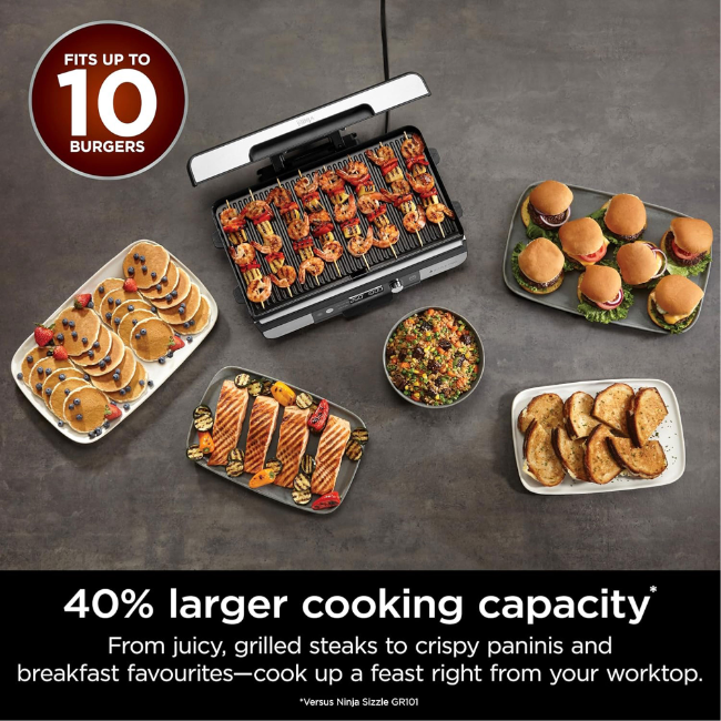 Ninja Sizzle Pro Xl Grill & Flat Plate - Silver/Black | GX101UK - Image 13