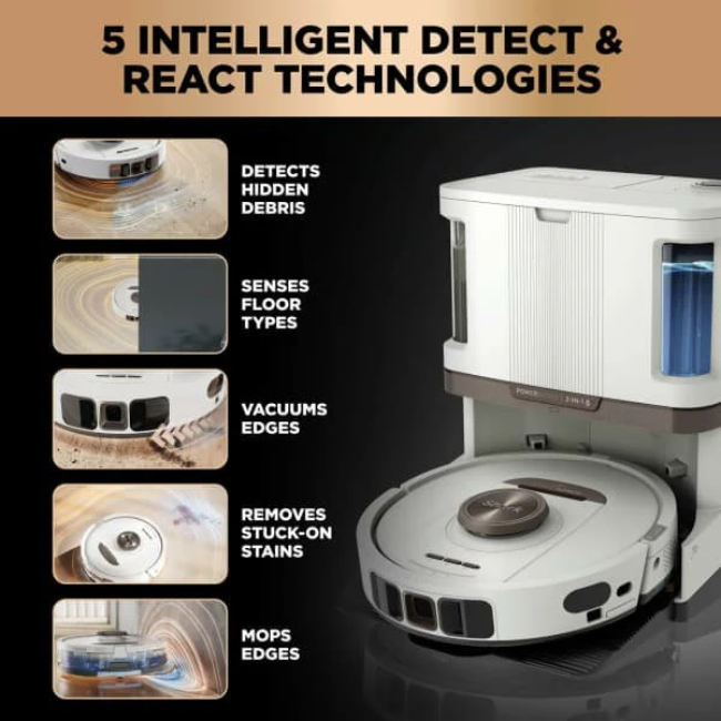 Shark PowerDetect NeverTouch Pro 2in1 Robot Vac & Mop  - White | RV2800ZEUKWH - Image 5
