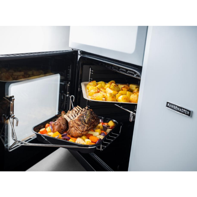 Rangemaster Estel Deluxe 110 Induction Range Cooker - Misty Blue & Brass | ESDLO110EIPMSB-AB - Image 2