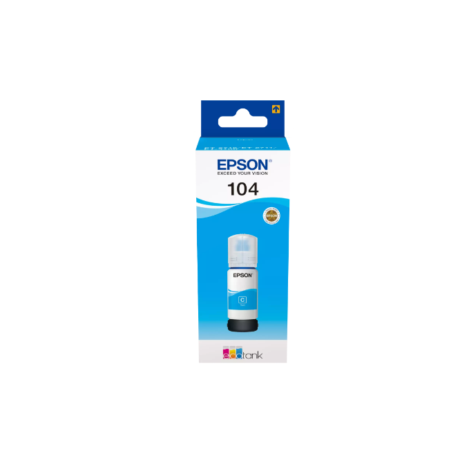 Epson 104 Eco Tank Ink Bottles | 65ml | Cyan | C13T00P240