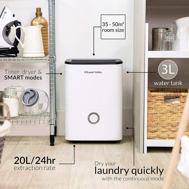 Russell Hobbs 20L Dehumidifier | RHDH2002 - Image 2