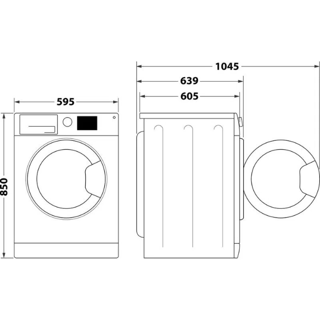 Hotpoint 10kg 1400 Spin Washing Machine - White | NSWA 1045C WW UK N - Image 3 Hotpoint 10kg 1400 Spin Washing Machine - White | NSWA 1045C WW UK N - Image 3