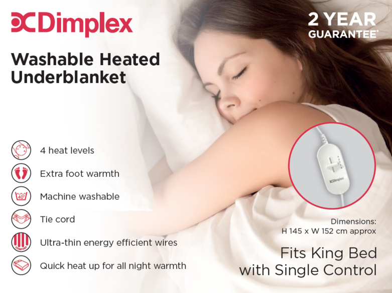 Dimplex King Washable Heated Underblanket | DUB1003 Dimplex King Washable Heated Underblanket | DUB1003