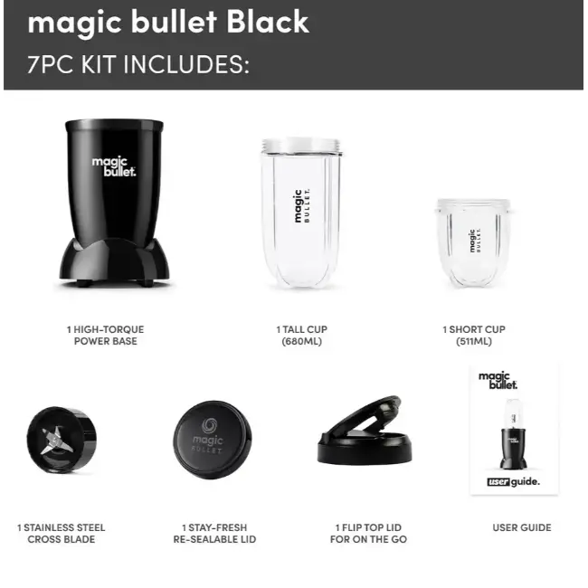 NutriBullet Deluxe Magic Bullet Blender Kit | Black | 02227 - Image 5