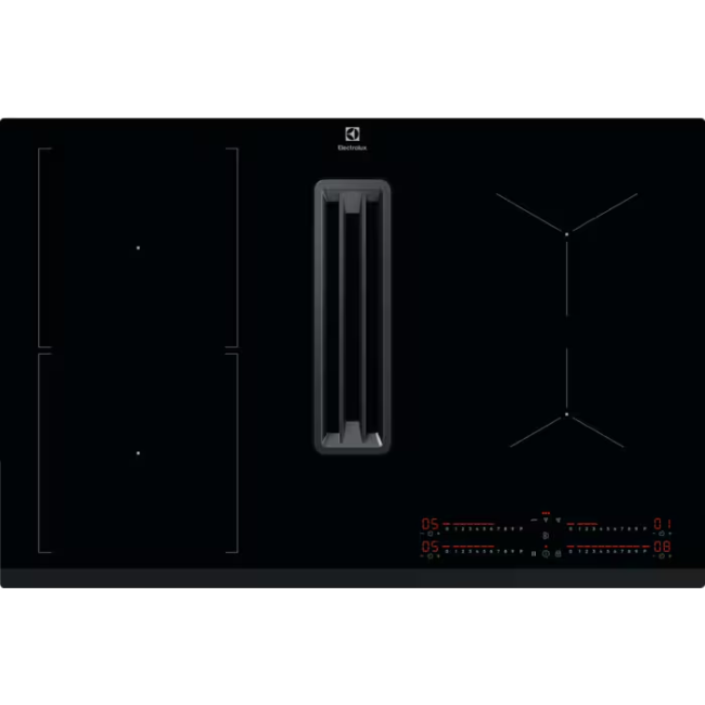 Electrolux 600 Induction Vented Extractor Hob - Black | LCC83443