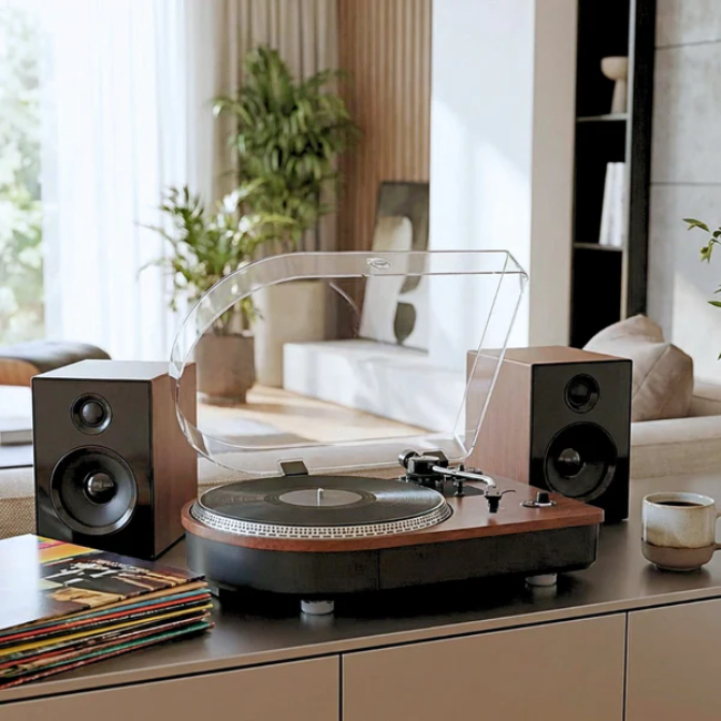Steepletone Camden Luxury Record Player with Bluetooth - Teak | CAMDEN2XPTEAK - Image 2