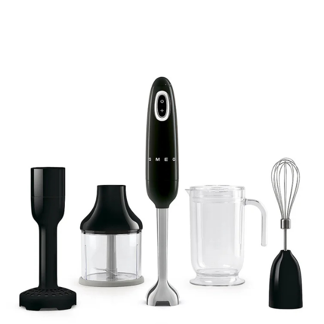 Smeg 50s Style Hand Blender | Black - HBF22BLUK - Image 1 Smeg 50s Style Hand Blender | Black - HBF22BLUK - Image 1