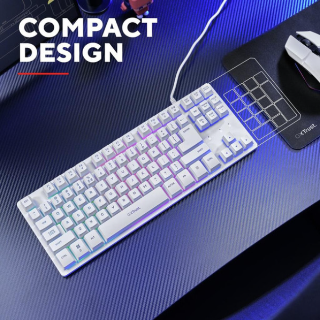 Trust GXY833 Thado V2 Keyboard | White | T25898 - Image 5
