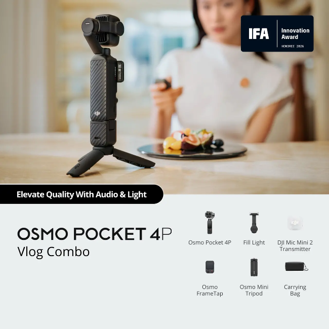 Dji Osmo Pocket 4P Pocket Gimbal Camera (Vlog Combo) - Black | CPOS.00000662.01 - Image 10