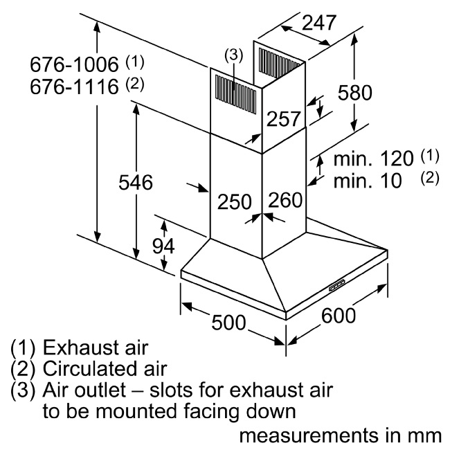 Bosch Serie 4 60cm Pyramid Hood |  DWQ66DM50B - Image 3