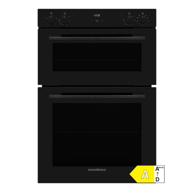 Nordmende Built In Double Multifunction Oven with Catalytic Liners - Black | DOIC426PBL