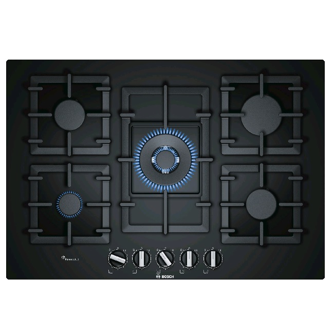 Bosch Series 6 75cm 5 Zone Gas Hob Black | PPQ7A6B90 Bosch Series 6 75cm 5 Zone Gas Hob Black | PPQ7A6B90