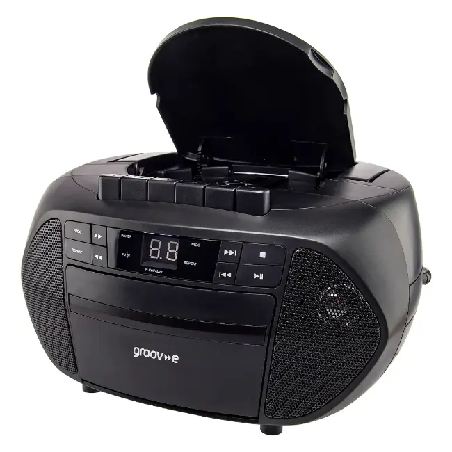 Groove Boombox CD Player | Cassette & FM Radio | Black | GVPS833BK - Image 2