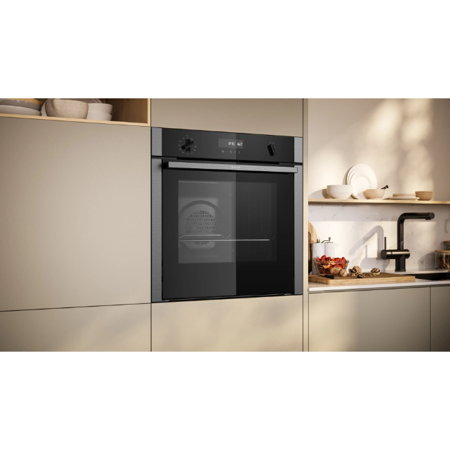 Neff N50 Built-In Single Oven Slide & Hide - Black / Stainless Steel | B6ACH7AN7B - Image 3