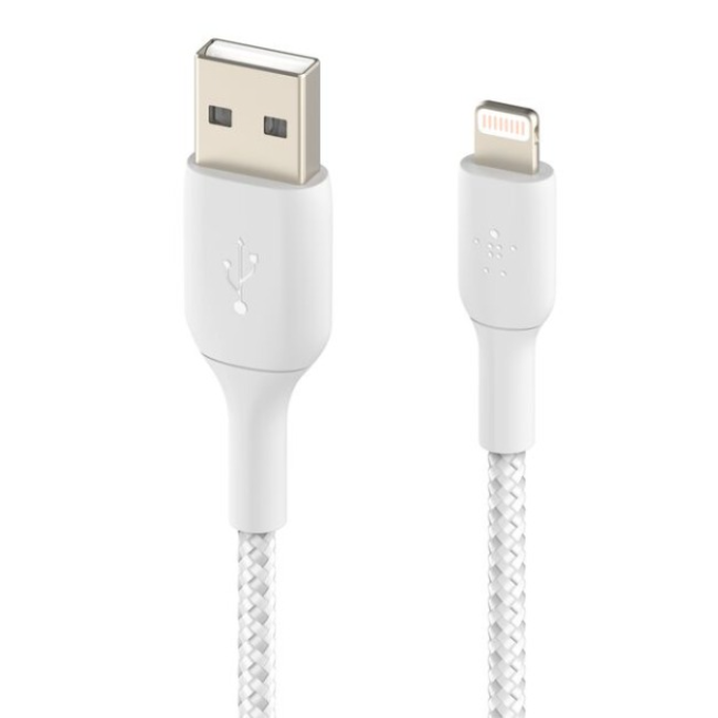 Belkin Braided Lightning to USB-A Cable | 2m | White | CAA002BT2MWH - Image 2