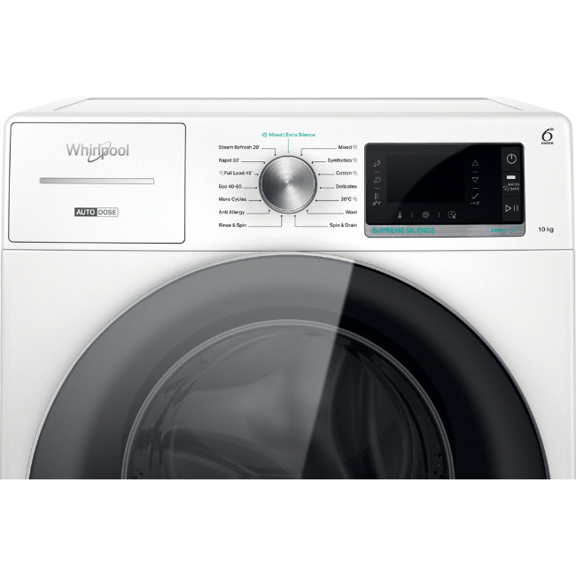 Whirlpool Supreme Silence 10kg 1400 Spin Washing Machine - White | W8 W046WR UK - Image 3