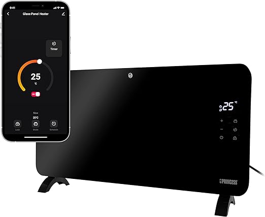 Princess Smart Panel Heater 1500w - Black | 01.348150.02.1 Princess Smart Panel Heater 1500w - Black | 01.348150.02.1