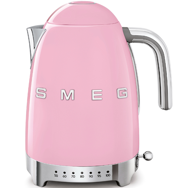 Smeg 50's Retro Style Variable Temperature Kettle Pink | KLF04PKUK